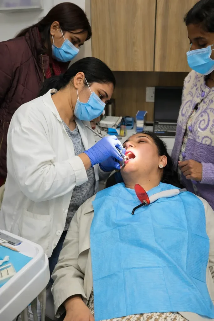 Root canal treatment procedure by endodontist at Dr Kaur's True Pearls Dental Care Clinic Ranchi